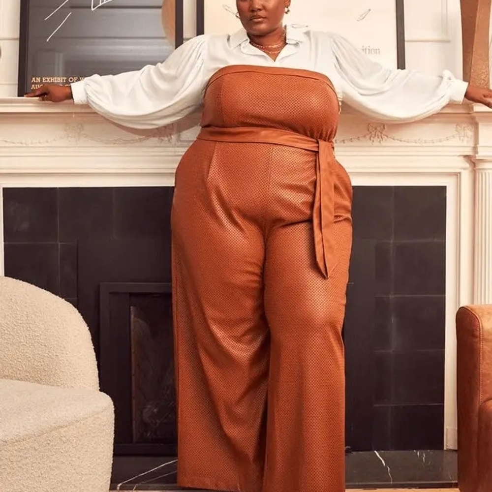 Eloquii Cinnamon Strapless Jumpsuit
